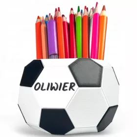    Buntstift-Organizer für den Schreibtisch, BALL-Geschenk für einen Fußballspieler, Jungen, Name 3D BIO