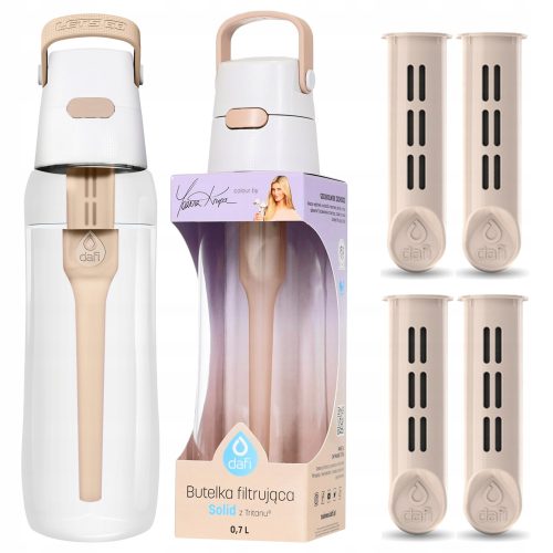  Dafi Solid Filterflasche 0,7 l beige/braun + Dafi Filtereinsatz DAFI Flaschenfilter 3 Stk.