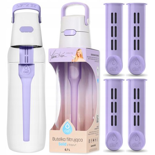  Dafi Solid Filterflasche 0,7 l lila + Dafi Solid und Soft Filtereinsatz 3 Stk.