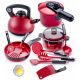  Kinderini-Set mit roten Töpfen und Zubehör, 14-teilig