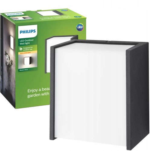  Philips Gartenwandleuchte schwarz, integrierte 3-W-LED-Quelle