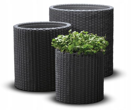  KOKISKA Blumentopf 43,7 cm x 43,7 x 44,3 cm Kunststoff schwarz