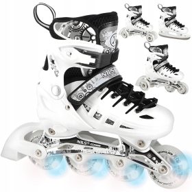    Nils Extreme 4in1 verstellbare Inline-Skates, Größen 39-42, Weiß und Schwarz