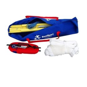   Abdeckung, Netz, Pfosten RomiSport Badminton Pfosten bestehend aus + Netz + Linien