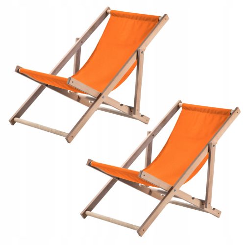  Kadax Liegestuhl, faltbarer Holzliegestuhl, oranges und rotes Holz