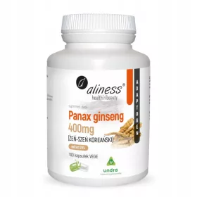   Aliness Panax Ginseng - Koreanischer Ginseng-Extrakt 400mg, 100 Vegane Kapseln