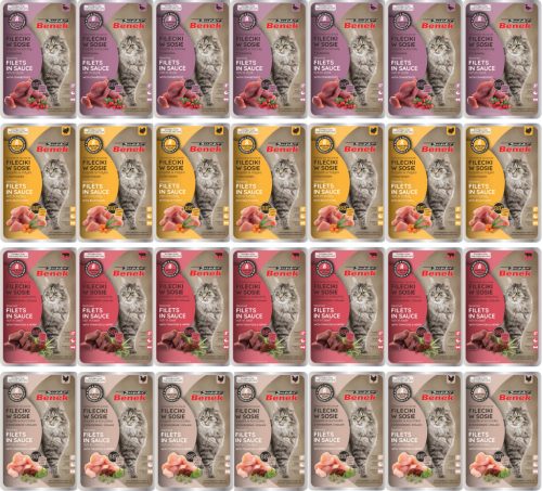  Getreidefreie Katzenfilets Benek Mix 28x85g