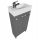 Badezimmerschrank mit Waschbecken Paplinskimoebel Graphit 40x82 cm