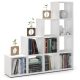  Weißes Stufen-Bücherregal mit 10 Bücherregalen