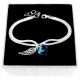 Eve blaues Herzarmband, 19 cm, Silber