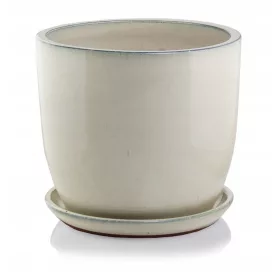    Polnix Blumentopf 20 cm x 23 x 20 cm Durchmesser 23 cm Keramik creme