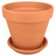  Degrea Blumentopf 23,3 cm x 23,3 x 20,7 cm Durchmesser 23 cm Naturkeramik, Terrakotta + Degrea Blumentopfständer 21 cm Keramik