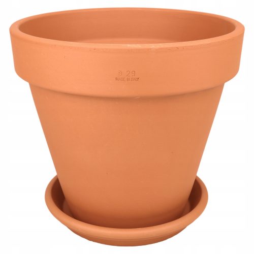  Degrea Blumentopf 29,3 cm x 29,3 x 26,4 cm Durchmesser 29 cm Naturkeramik, Terrakotta + Degrea Blumentopfständer 23 cm Keramik