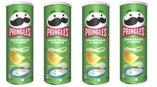 Pringles Cream & Onion Chips 4x165g Set - Klassischer Geschmack, Weltbekannte Marke