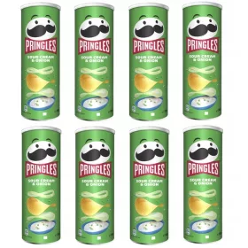   Pringles Cream & Onion Chips, 8er Pack (8x165g) aus Großbritannien