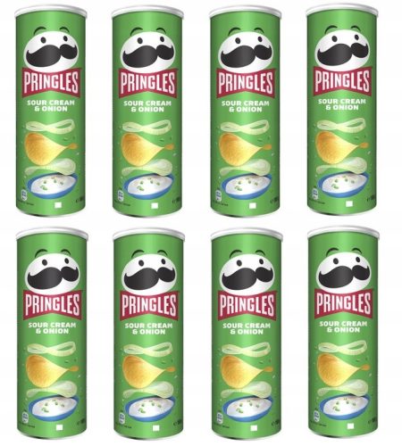 Pringles Cream & Onion Chips, 8er Pack (8x165g) aus Großbritannien