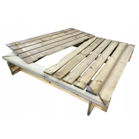 Sandkasten aus Holz mit Bänken 120x120 cm