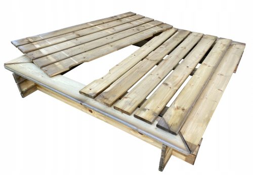 Sandkasten aus Holz mit Bänken 120x120 cm