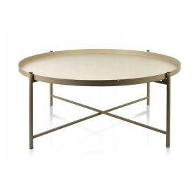  Mondex HTOP7273 Couchtisch 21 oval 76,5 x 76,5 x 32 cm gold