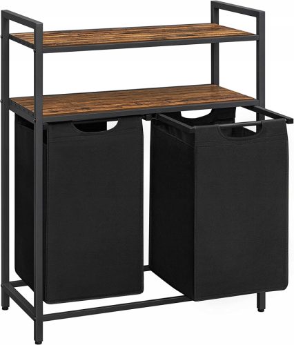 Wäschekörbe und -behälter Regal mit Wäschekörben Vasagle BLH211B01 2x46 l schwarzbraun