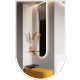  LED-beleuchteter Wandspiegel 120x50 cm halboval Kleiderschrank Badezimmer