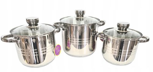 Kochset VIOLET Topfset, Edelstahl, 6-tlg.