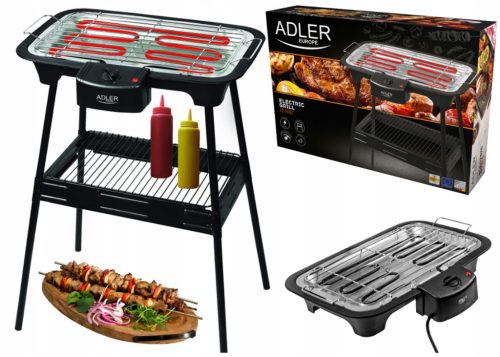  Elektrogrill Adler Grill AD Elektro Stand-Kontaktgrill 2000 W