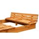 Sandkasten 180x180 mit Bänken, geschlossen, Holz