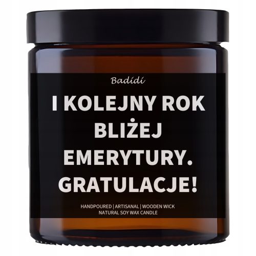 Kerzen Sojakerze mit der Aufschrift Badidi Amber 180 ml