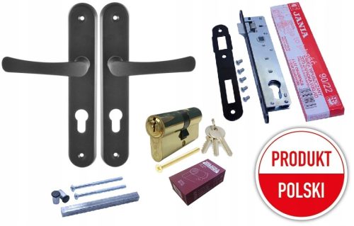 Schlösser für Tore und Türen - Griffeinsatzschloss für Tor SET SCHWARZ 90 mm