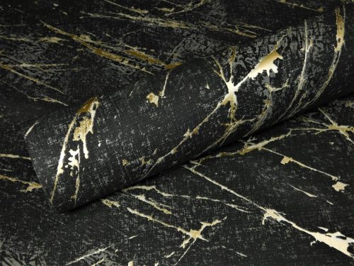 STEIN-MARMOR-TAPETE SCHWARZ-GOLD-TAPETE