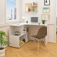  Woltu Desk Eckschreibtisch 120 x 100 x 120 cm weiß