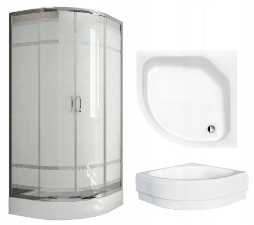 Sanplast NEVIDA Duschkabine mit Doppelschiebetüren 80 x 80 cm + halbrunde Duschwanne Besco Diper 2 80 x 80 cm