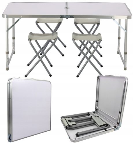 Tisch für Garten und Terrasse - GardenLine Touristentisch 60 x 120 x 70 cm weiß