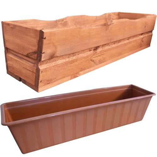 Töpfe und Pflanzgefäße für den Außenbereich und den Garten Prosperplast Blumentopf 64 cm x 64 x 17 cm Terrakottaholz