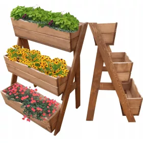  Blumentopf 67 cm x 67 x 92 cm, Holz, Braun- und Beigetöne