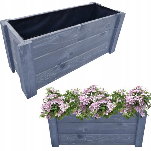 Töpfe und Pflanzgefäße für den Außenbereich und den Garten Blumentopf DAISY 80 cm x 30 x 32 cm, Holztöne in Braun und Beige