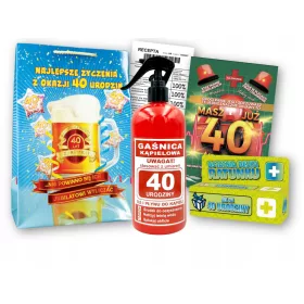    Geburtstagsset FEUERLÖSCHER WÜNSCHE GEL, Ein Geschenk zum 40. Geburtstag eines Mannes