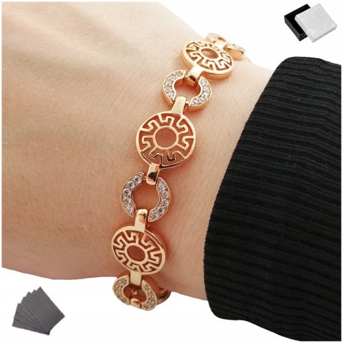  SCHÖNES GRIECHISCHES DAMENARMBAND AUS GOLD MIT 18K ZIRKONIA ALS GESCHENK + KOSTENLOS