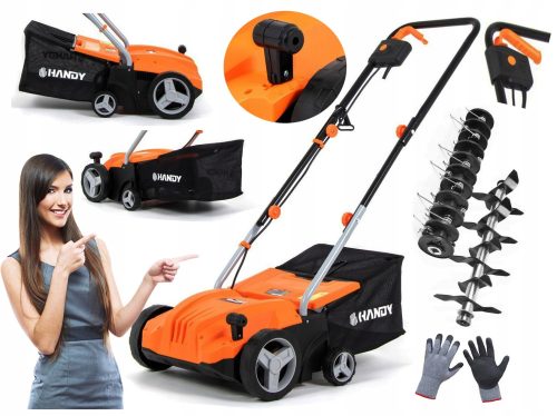 Grubber, Vertikutierer und Belüfter für Gras, Rasen und Erde Belüfter, wertykulator Handy 32 cm 1400 W