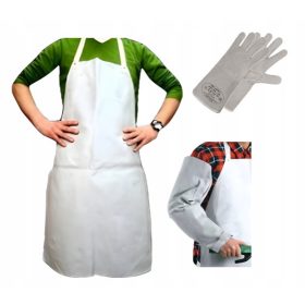   Ein fertiges Set aus Schweißerhandschuhen, Schürze und Ärmeln