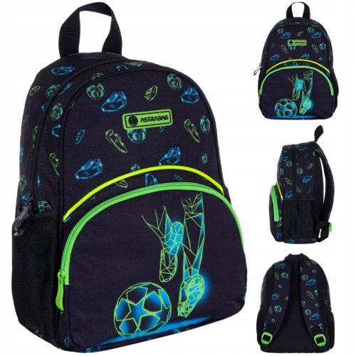  AstraBag Kindergartenrucksack mit einem Fach für Jungen, schwarz, mehrfarbig