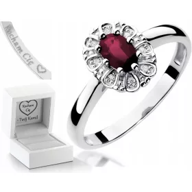  RUBIN UND DIAMANTEN RING 585 KOSTENLOSE GRAVUR