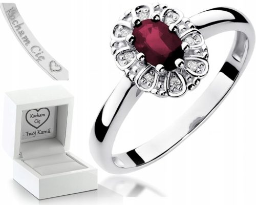  RUBIN UND DIAMANTEN RING 585 KOSTENLOSE GRAVUR