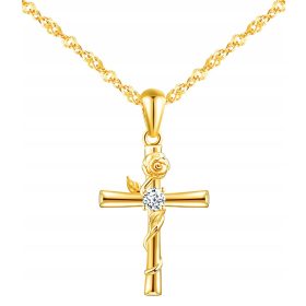  GOLDHALSKETTE KOMMUNION KREUZ SILBERKETTE