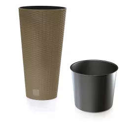    Prosperplast-Blumentopf, 30 cm x 30 x 57 cm, Durchmesser 30 cm, Kunststoff in Braun- und Beigetönen