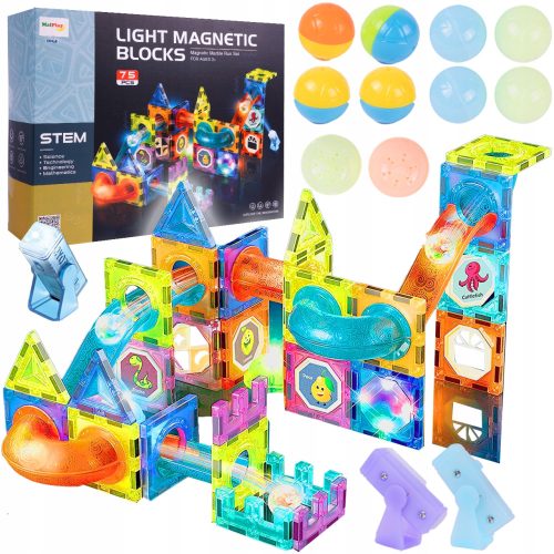  MalPlay Magnetblöcke MAGNETISCHE BLÖCKE 75 EL GLÜHENDE KUGELN Spur 75 Stk.