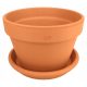  Degrea Blumentopf 25,3 cm x 25,3 x 16,8 cm Durchmesser 25 cm Naturkeramik, Terrakotta + Degrea Blumentopfständer 24,9 cm Keramik
