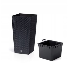    Prosperplast-Blumentopf, 50 cm x 30 x 55 cm, Durchmesser 30 cm, Kunststoff in den Farben Grau und Silber