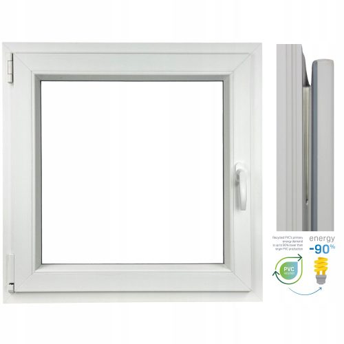 PVC-FENSTER 1000 x 1000 RU/L WEISS MIT MIKROBELÜFTUNG